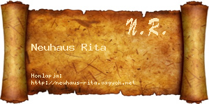 Neuhaus Rita névjegykártya